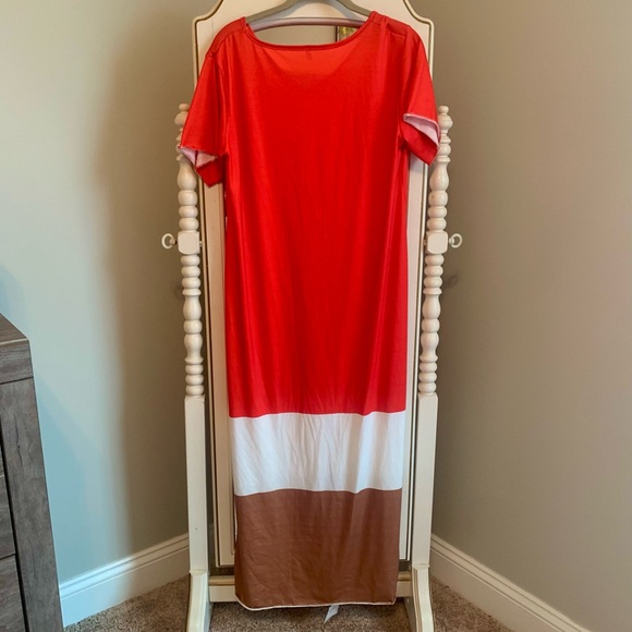 NWT Colorblock Maxi Dress Sz LG - Picture 7 of 8